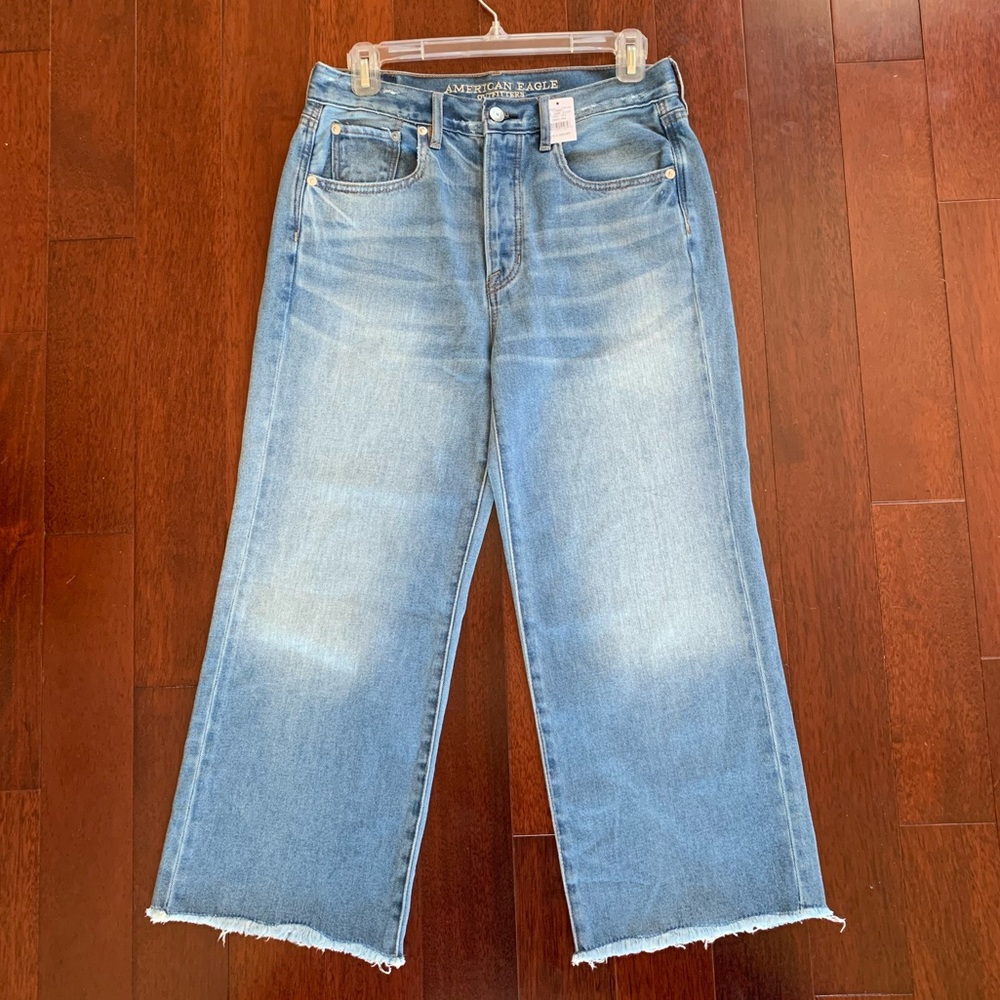 American Eagle Wide Leg Crop Jeans Size 4 Short